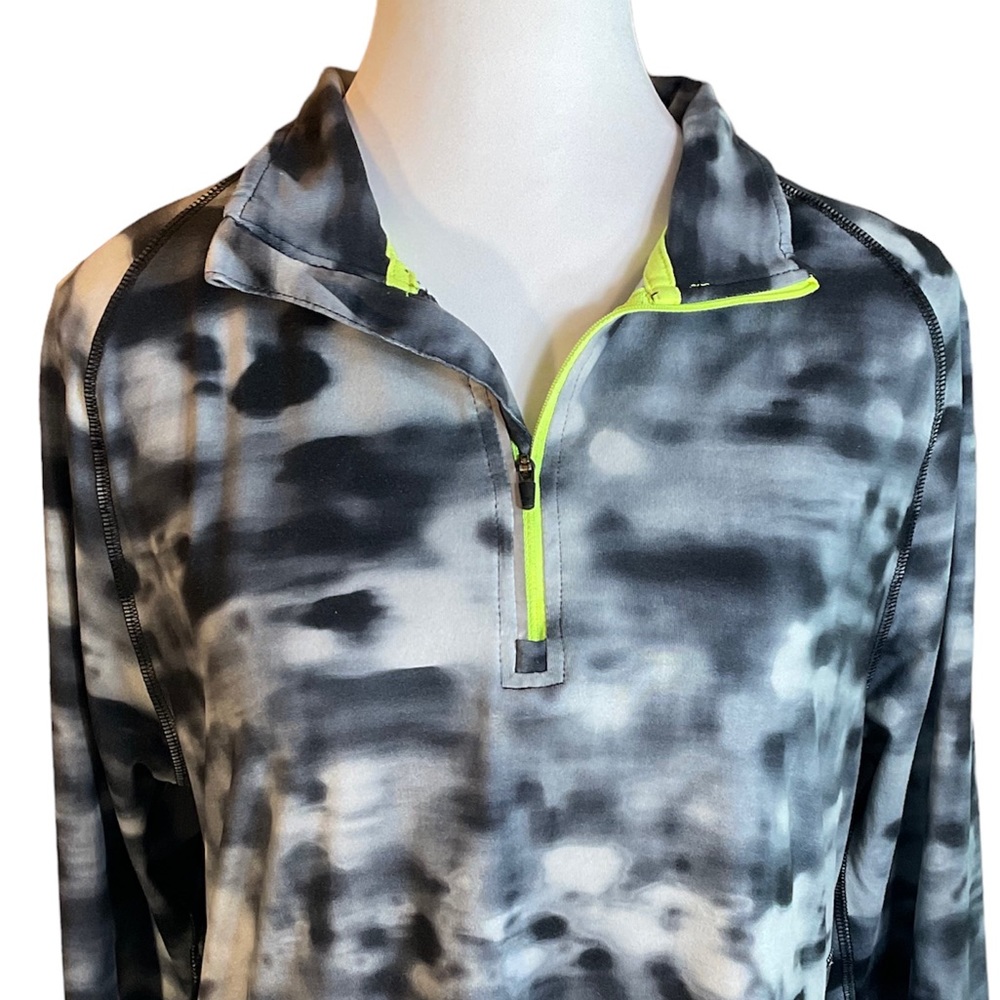 Champion DuoDry 1/4 Zip Camo Pullover Top Womens Sz L